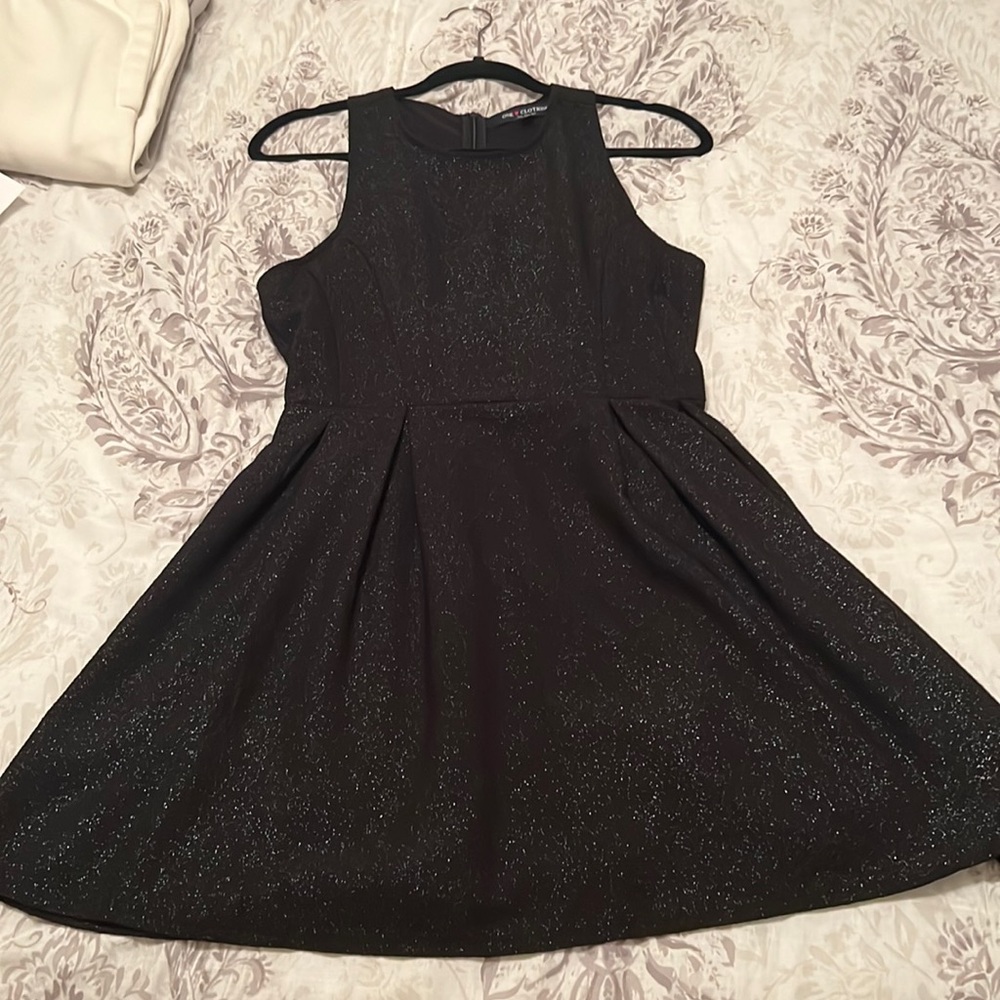 Sparkly black pleated dress